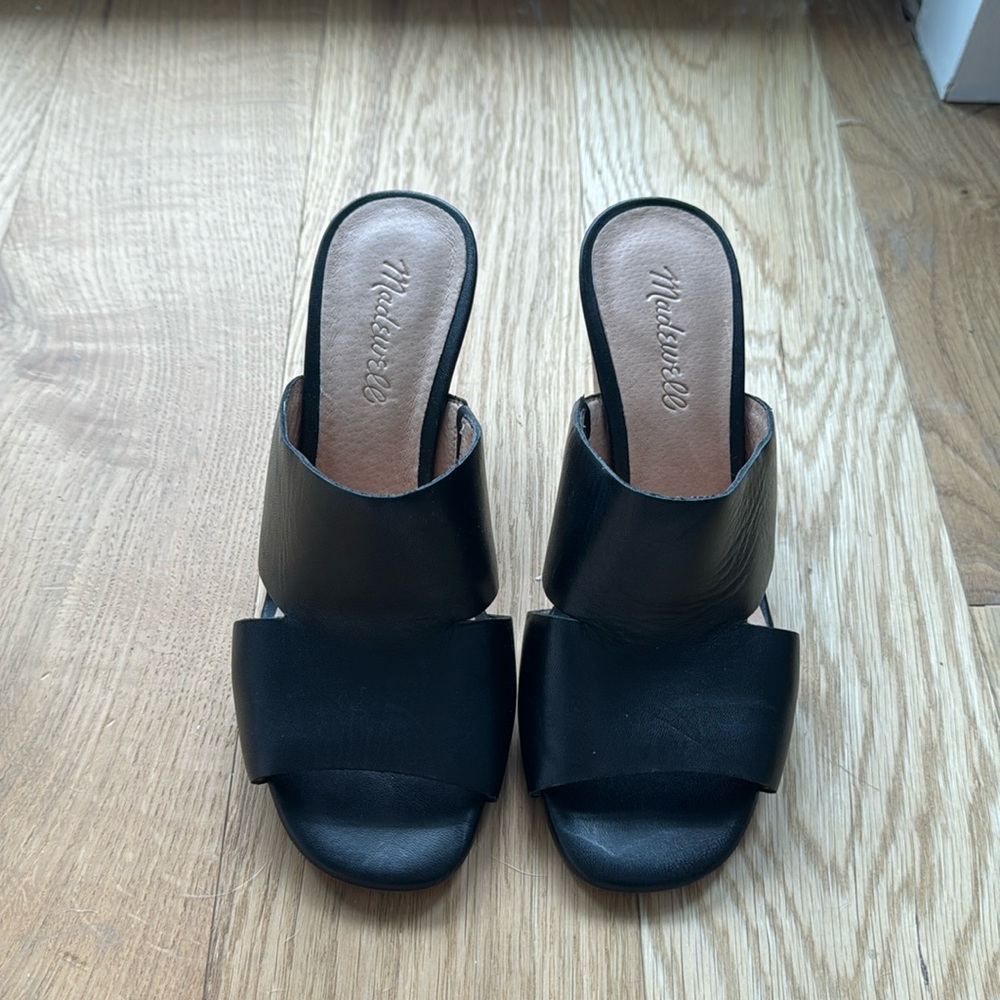 Madewell: The Tessa Mule in Leather (size 7), Black - Great Condition!